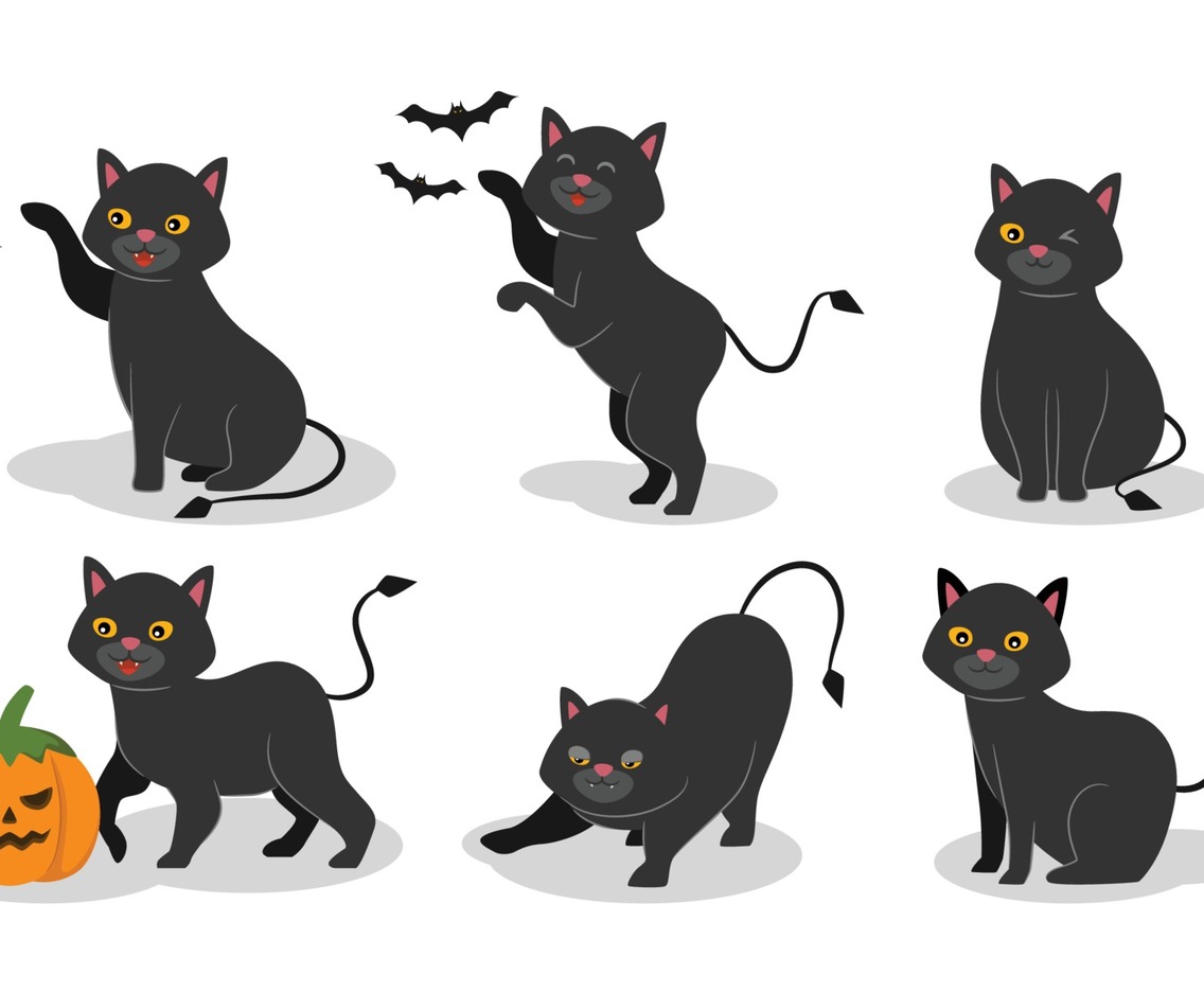 Black Cat Character Set