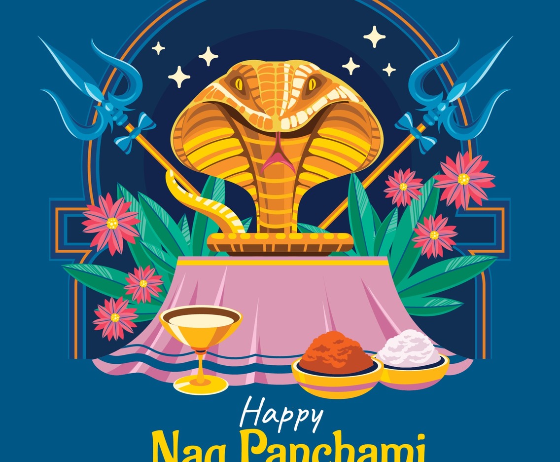 Happy Nag Panchami Indian Celebration Concept