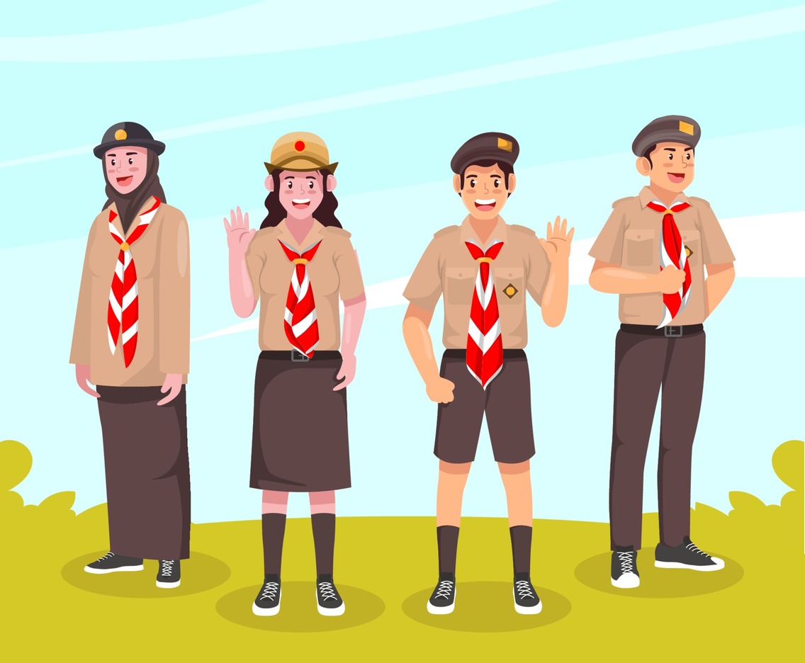 Students with Pramuka Uniform