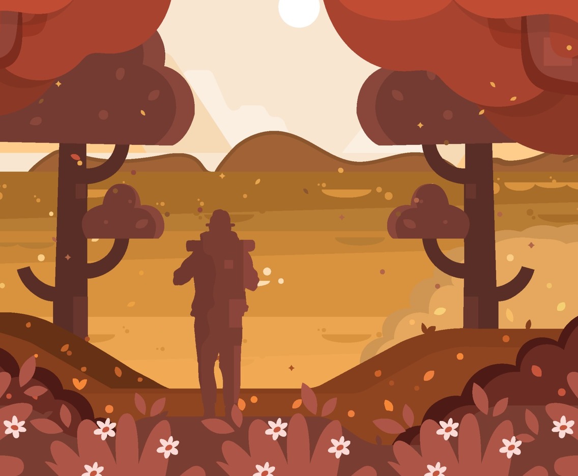 Man Explore Woods Alone