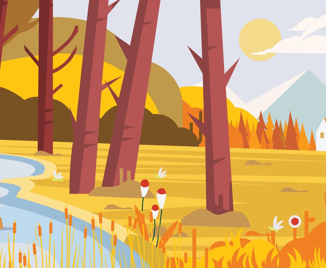 Country Side Landscape in Autumn Background