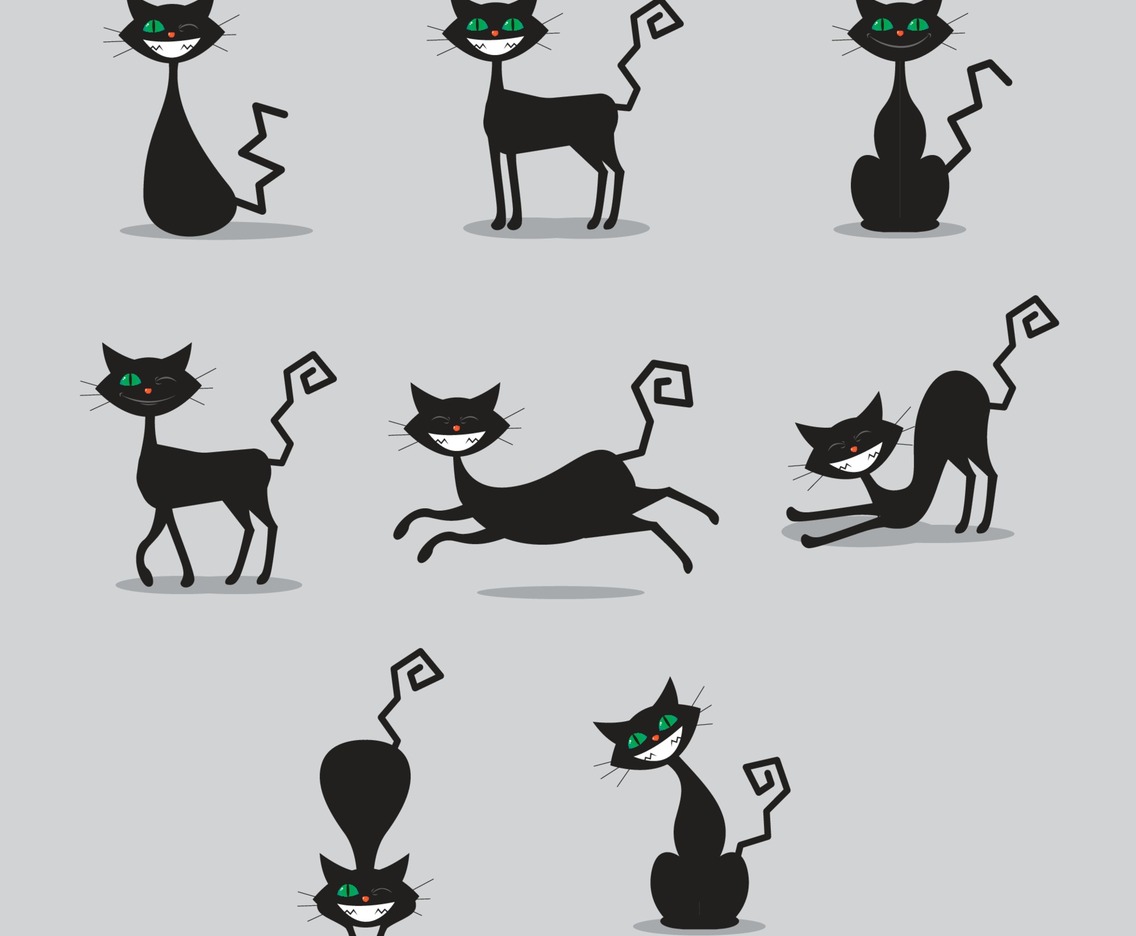 Halloween Black Cat Character Collection