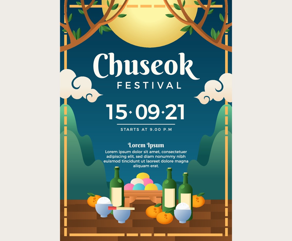 Poster for Chuseok Festival with Moon