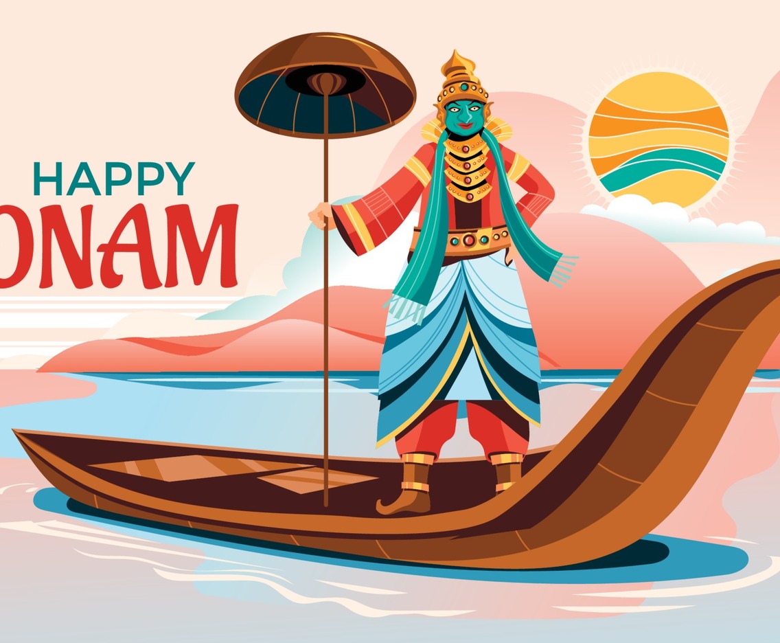 Happy Onam Indian Festival Celebration Concept