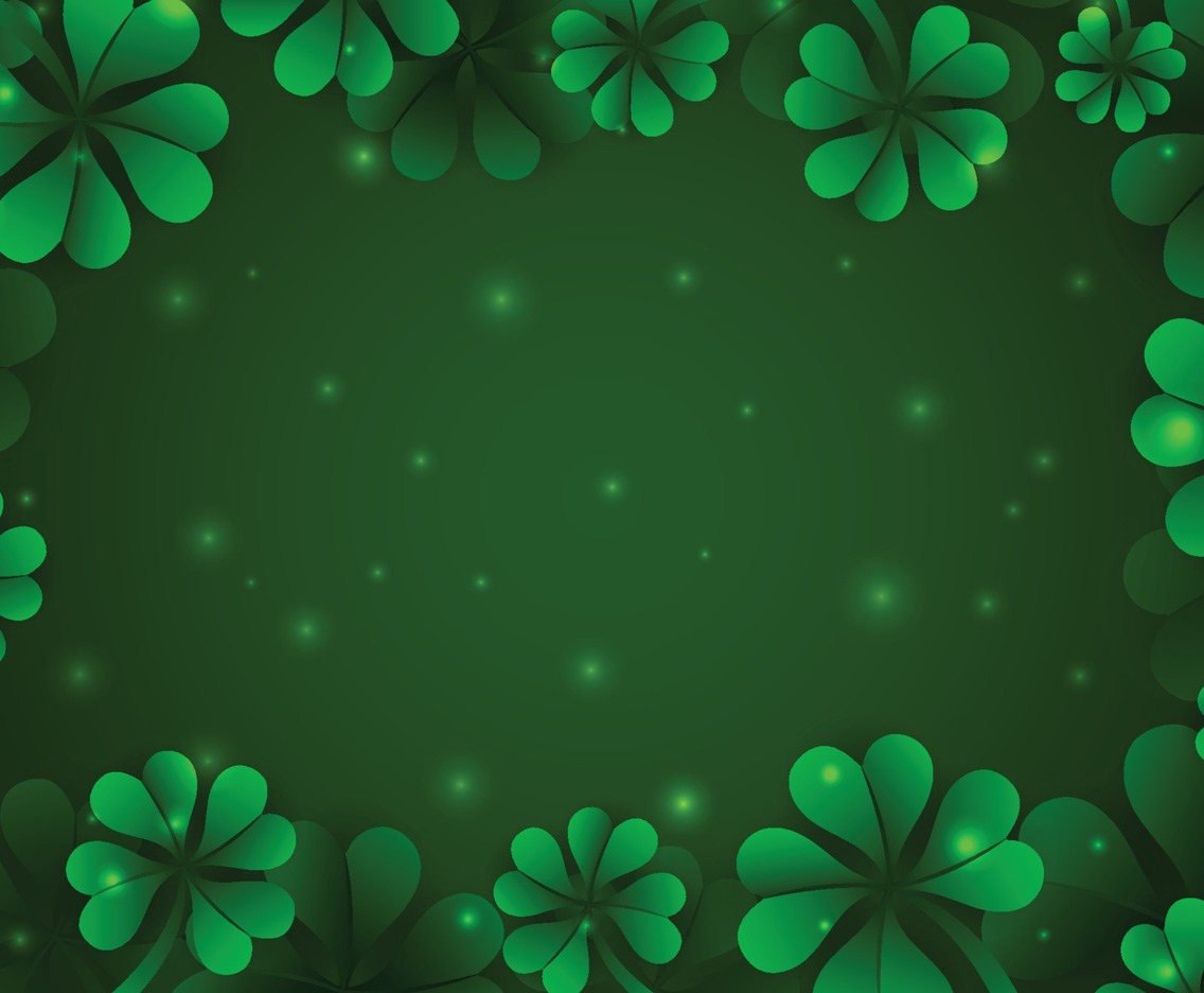 Green Clover Leaf Background Template