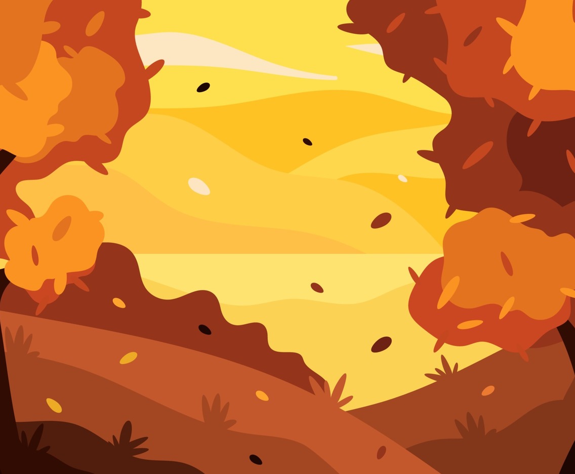 Forest in Autumn Scenery Background