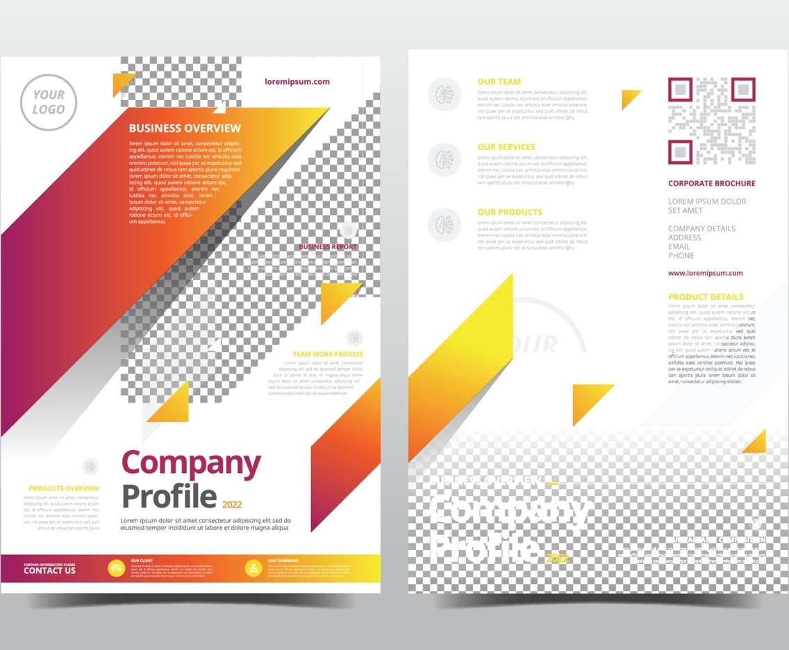 Company Profile Template with Yellow Gradient