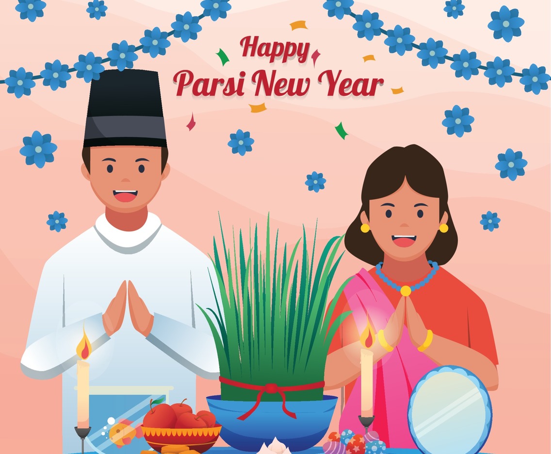 Parsi New Year Celebration with Mother and Father