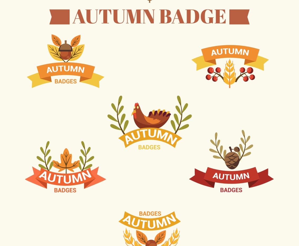 Set of Autumn Badges icons