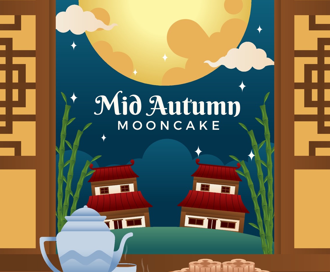 Tantalizing Moon Cake and Tea Placed Near Entrance