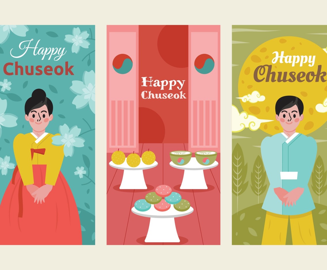 Happy Chuseok Banner Template Set