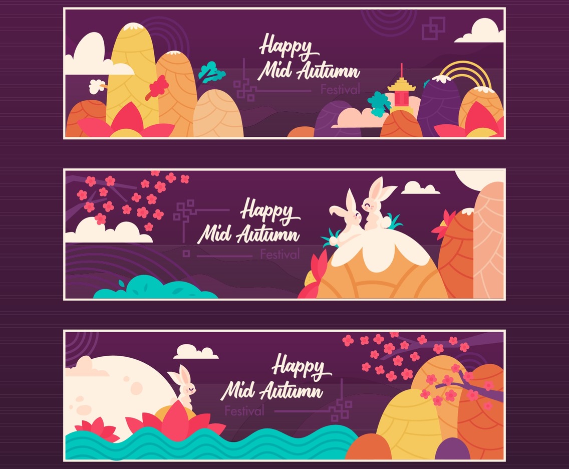 Mid Autumn Festival Banner Illustration