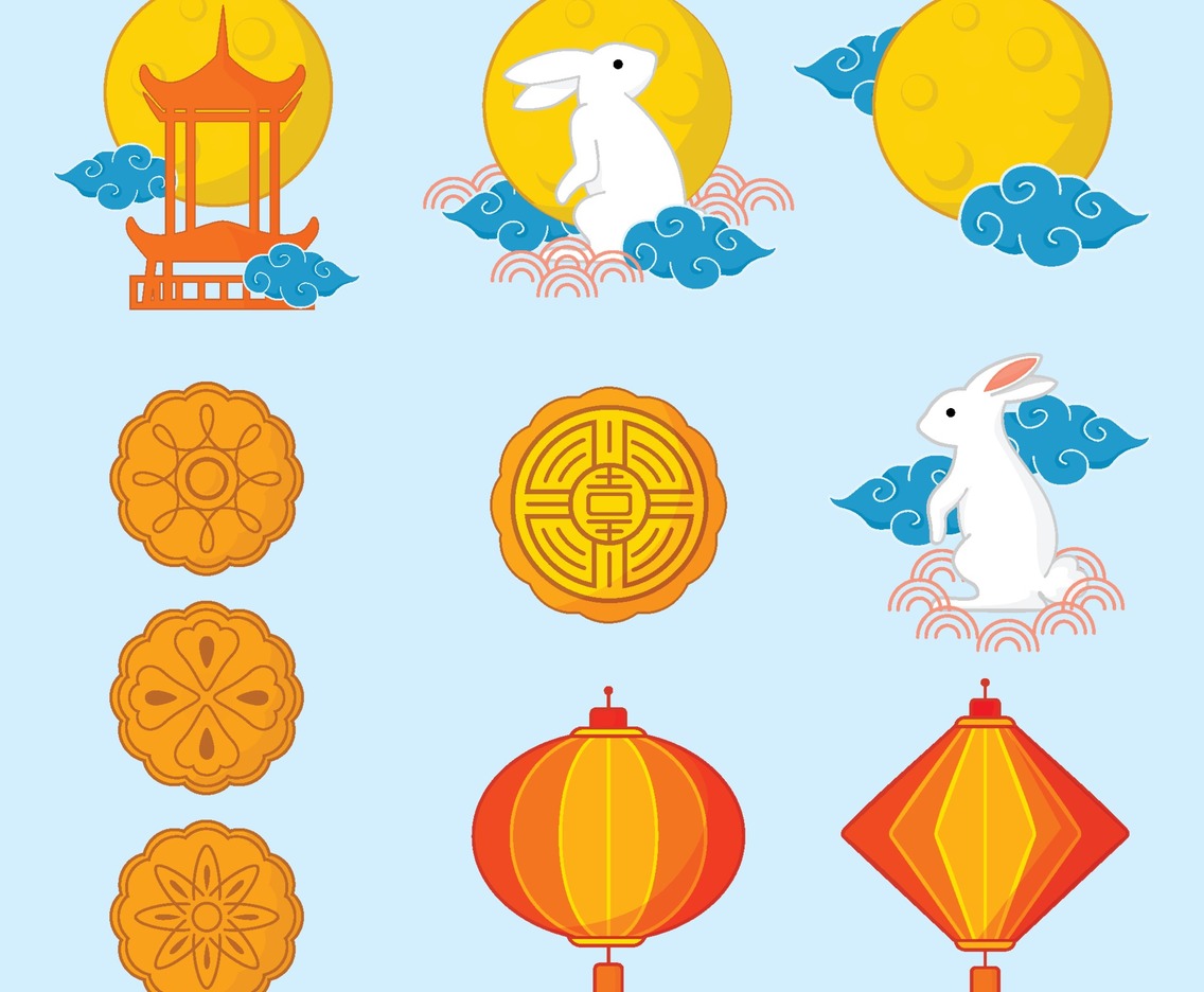 Happy Mid Autumn Festival Element