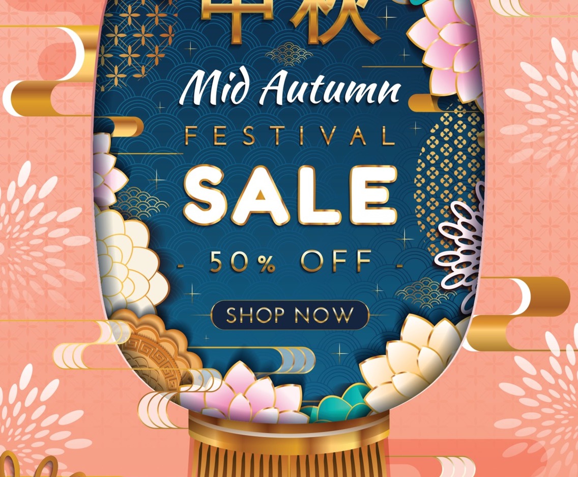Mid Autumn Festival Sale Poster in Lantern Shape