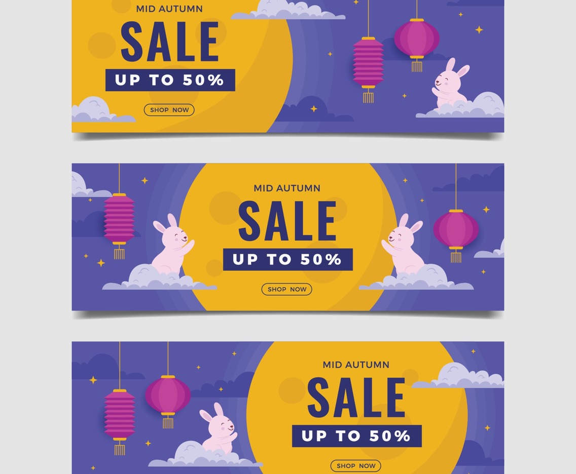 Mid Autumn Sale Banner Set