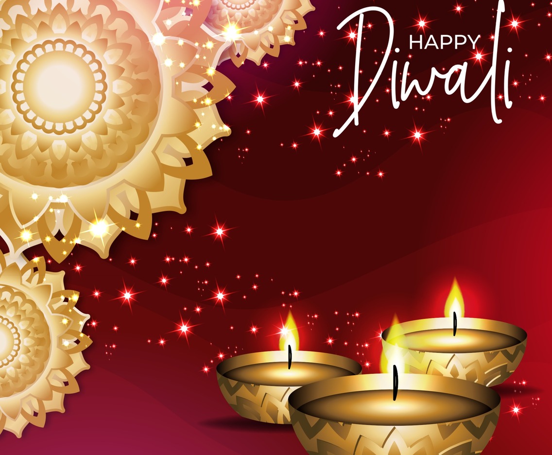 Gold Mandala for Happy Diwali Card