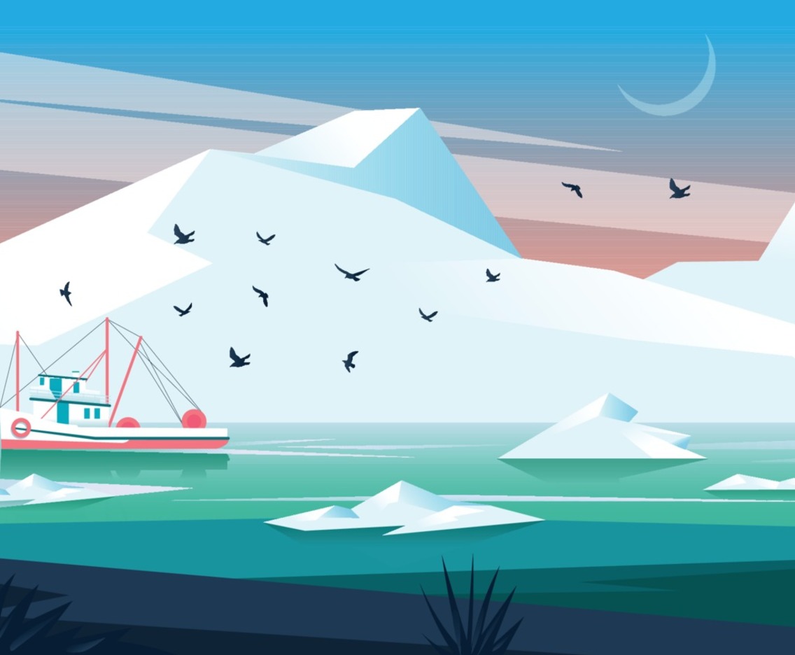 Winter Fishing Boat