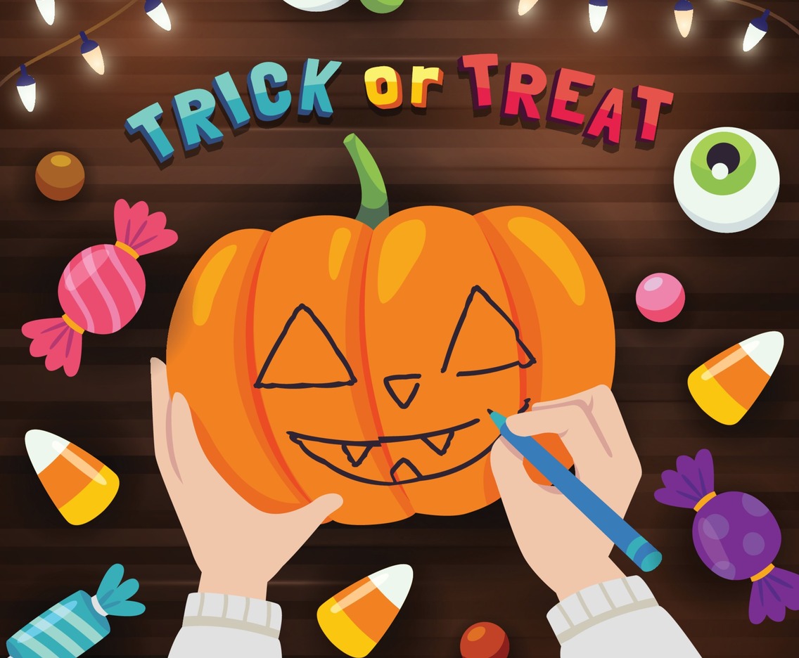 Decorating Pumpkin for Halloween