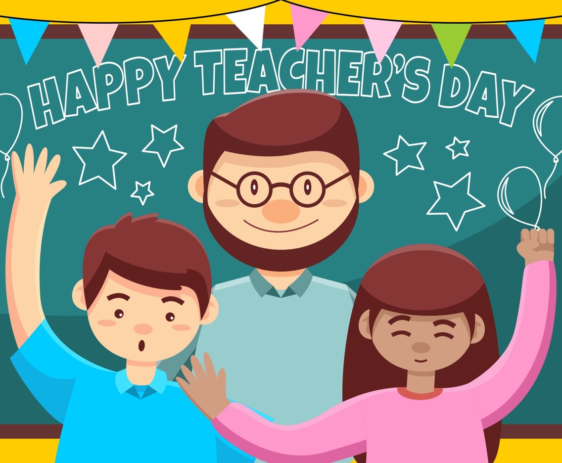 Happy Teacher Day Greeting Card Background