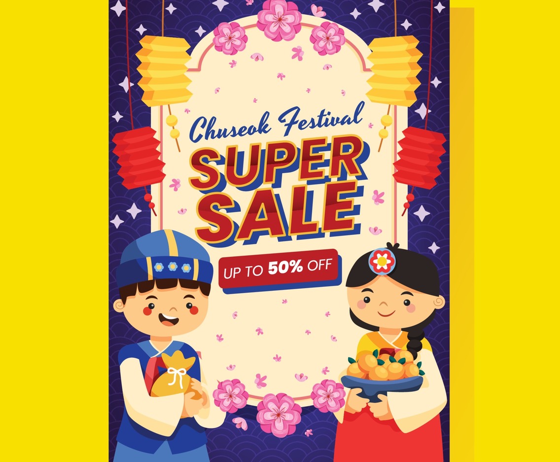Chuseok Festival Super Sale Poster
