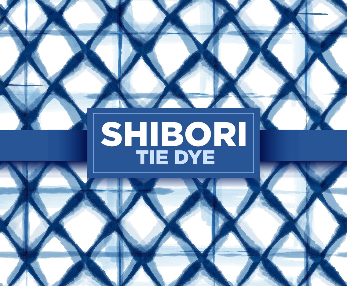 Dark Blue Shibori Tie Dye Prism Seamless Pattern