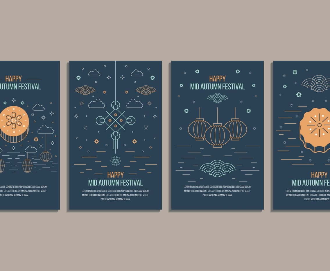Mid Autumn Minimalist Cards