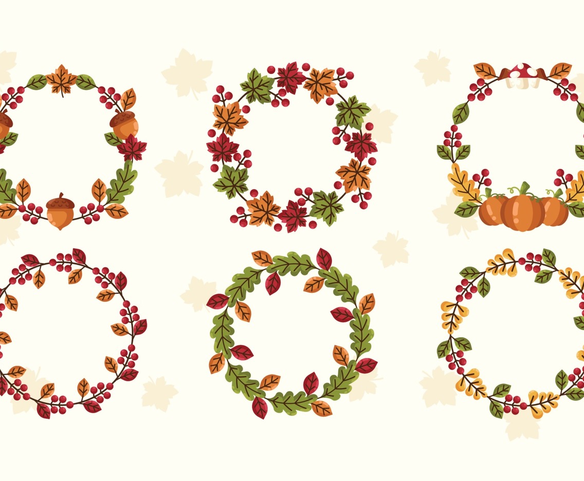 Set of Autumn Warm Wreaths