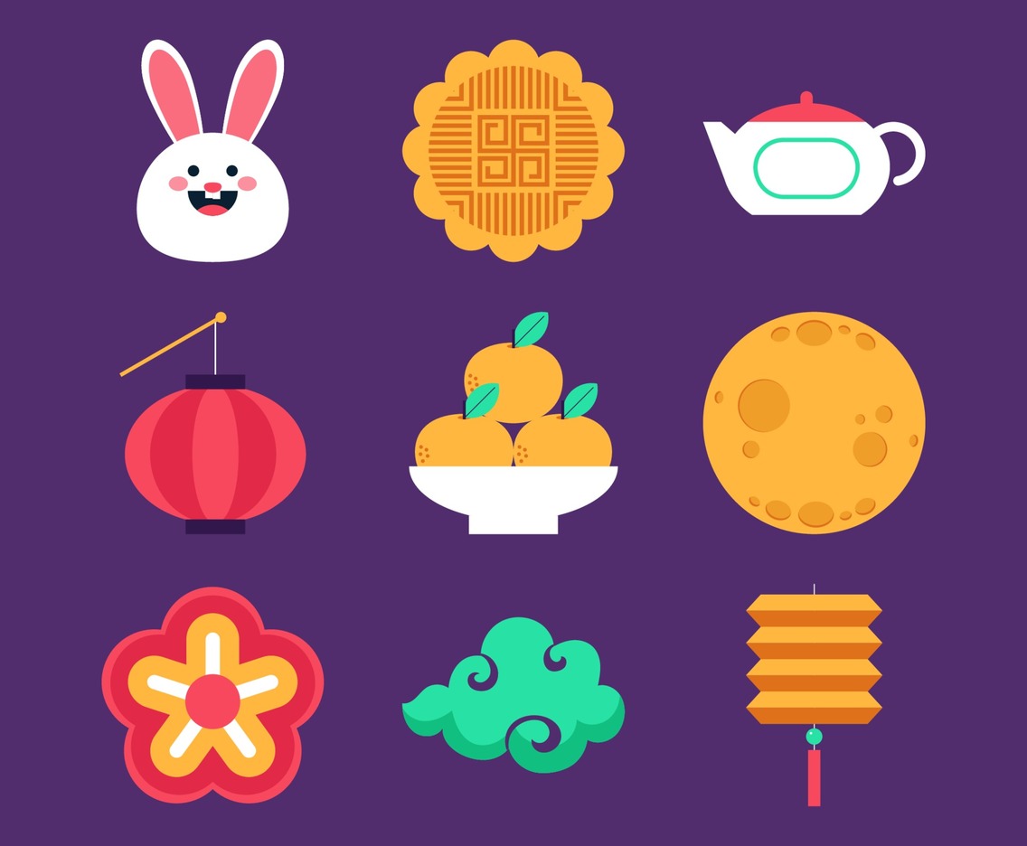 Flat Mid Autumn Icon