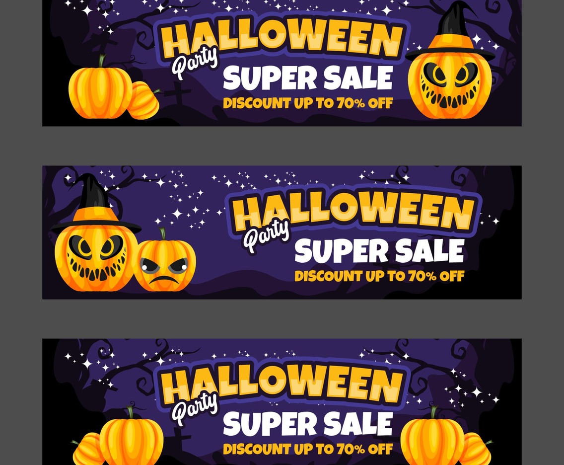 Halloween Party Sale Banner Set
