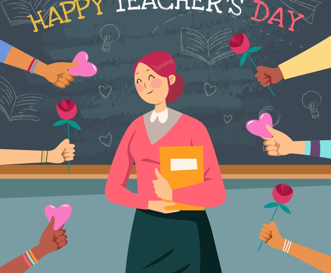Happy Young Teacher Got Appreciation