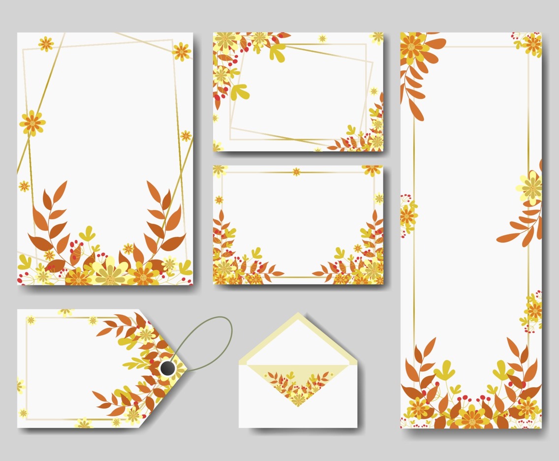 Autumn Flower Wreath Card