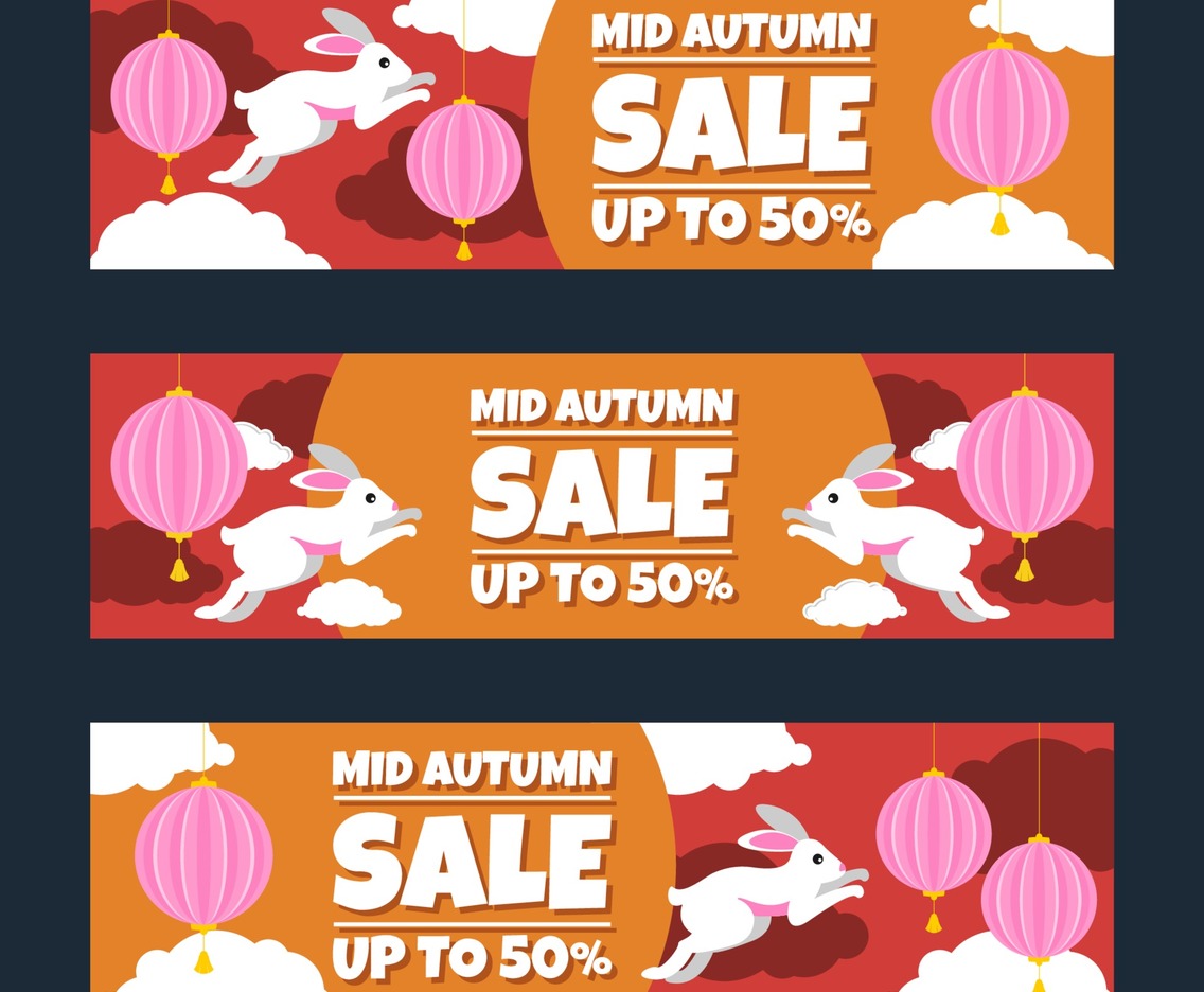 Mid Autumn Sale Banner Set