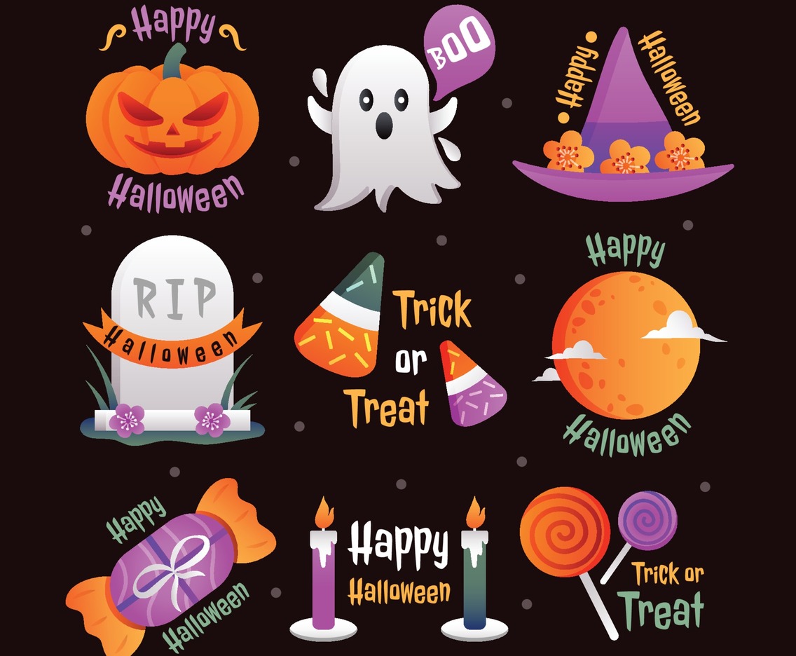 Happy Halloween Icon Template Set