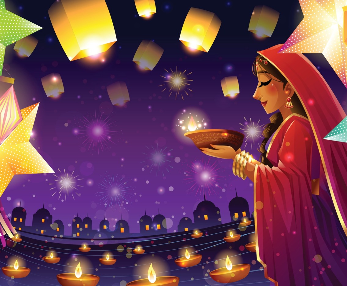 Diwali Festival of Lights Background Concept