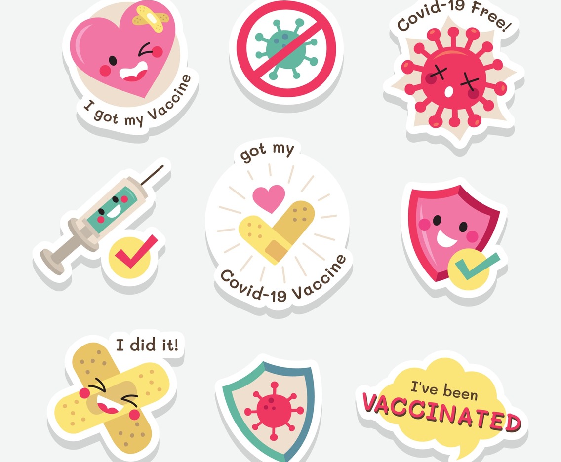 Covid19 Vaccine Cute Stickers