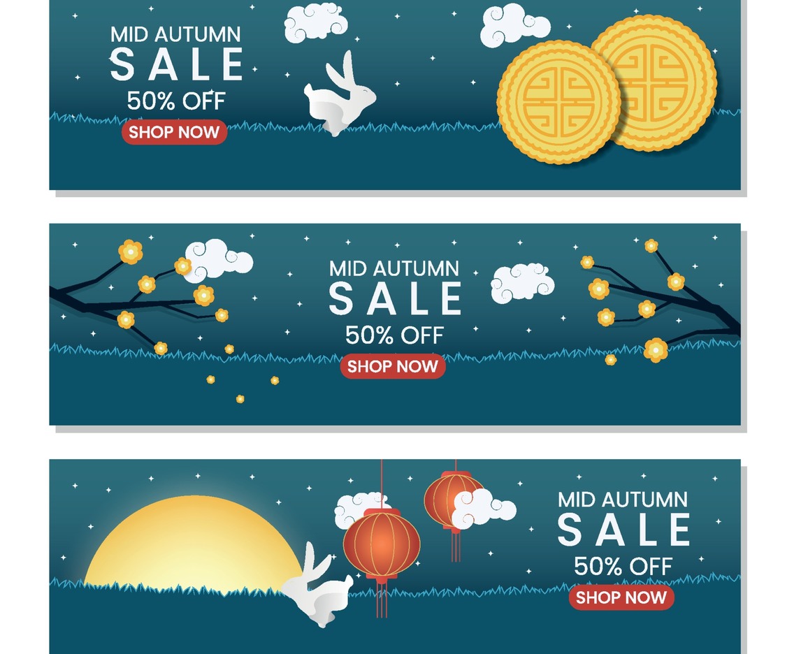 Mid Autumn Sale Banner Set