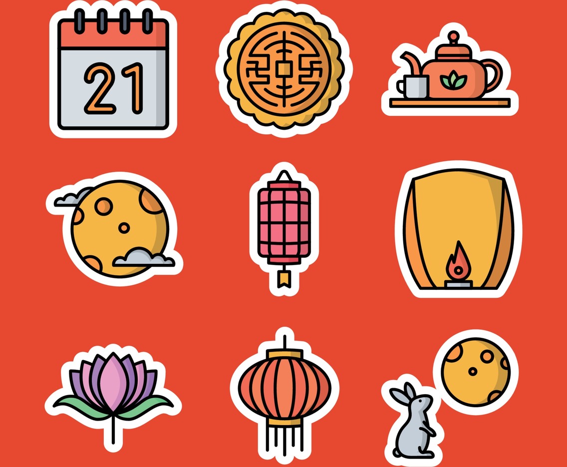 Mid Autumn Festival Icon Set