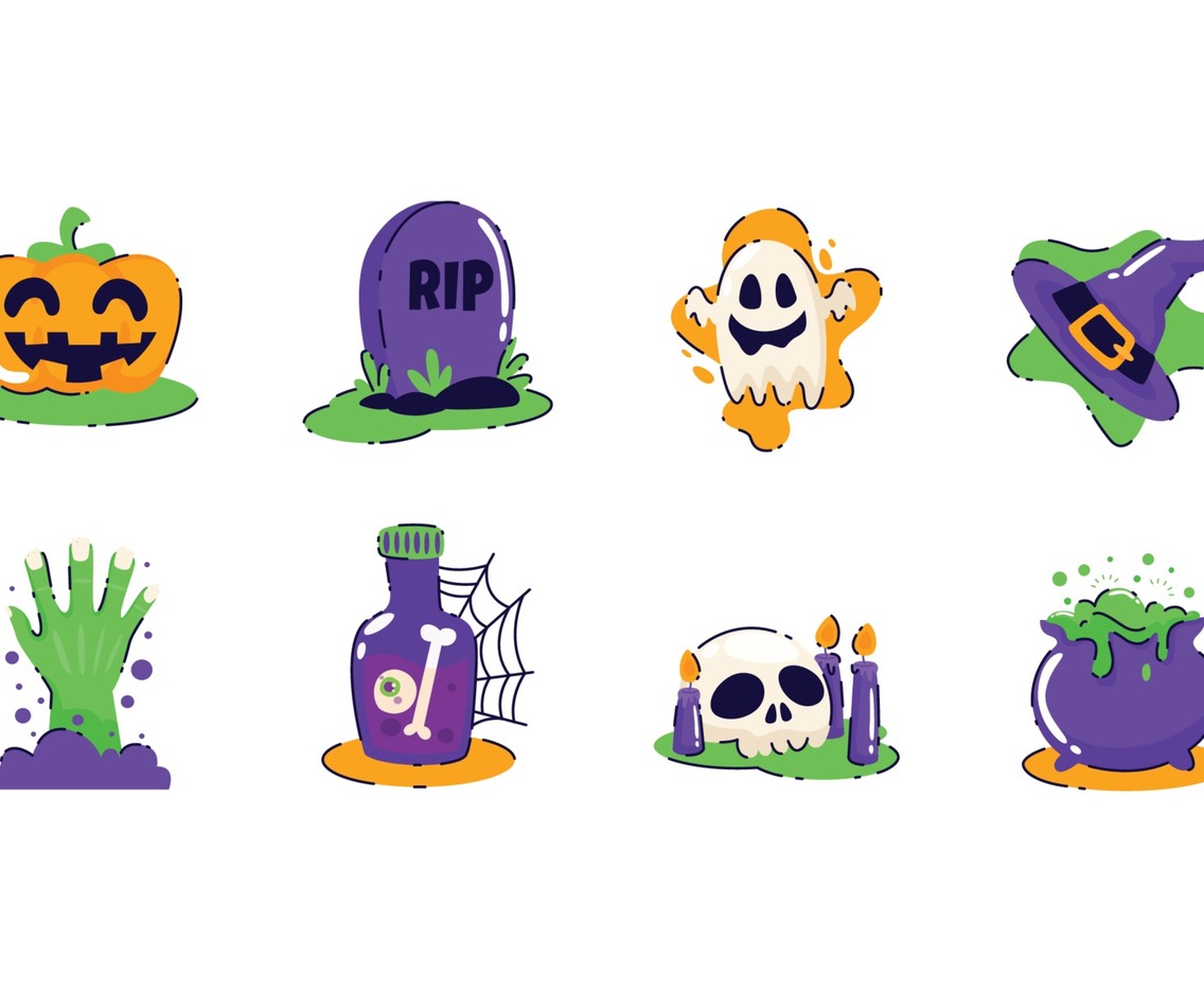 Trick or Treat Halloween Icons Set