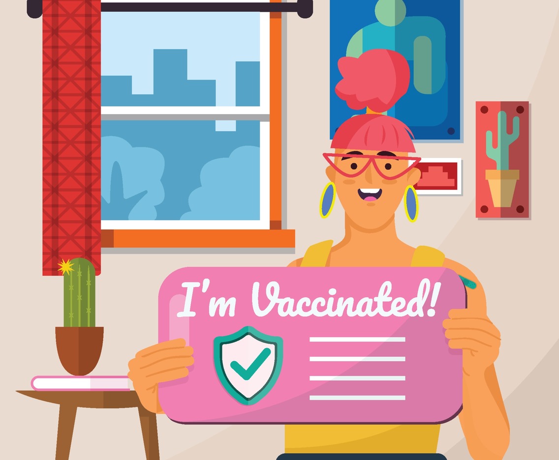 Young Woman Proud for being Vaccinated