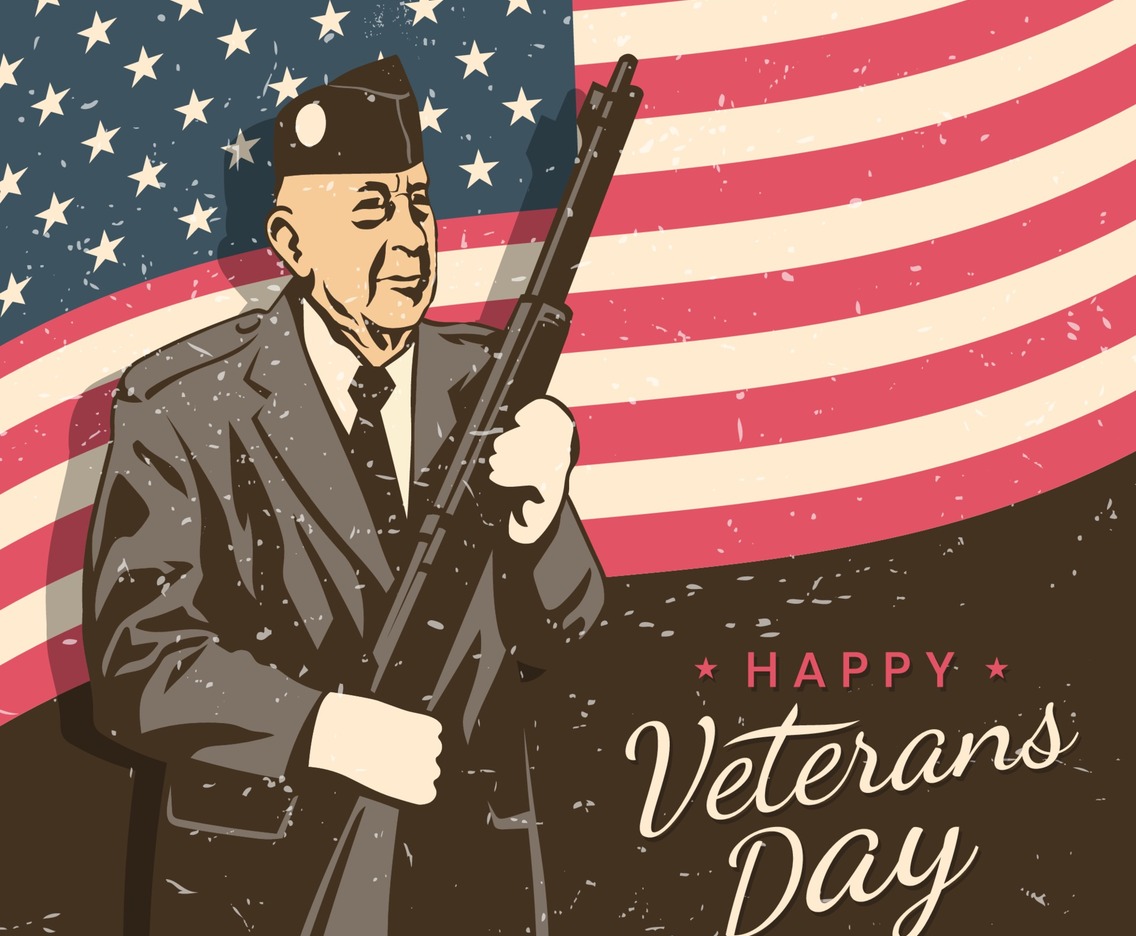 Happy Veterans Day In Retro Style