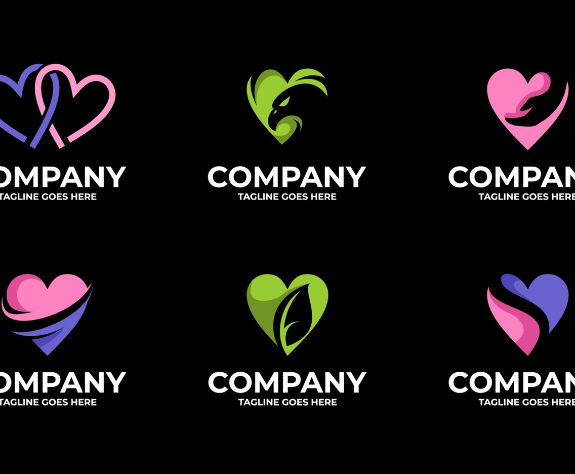 Heart Logo Concept Set