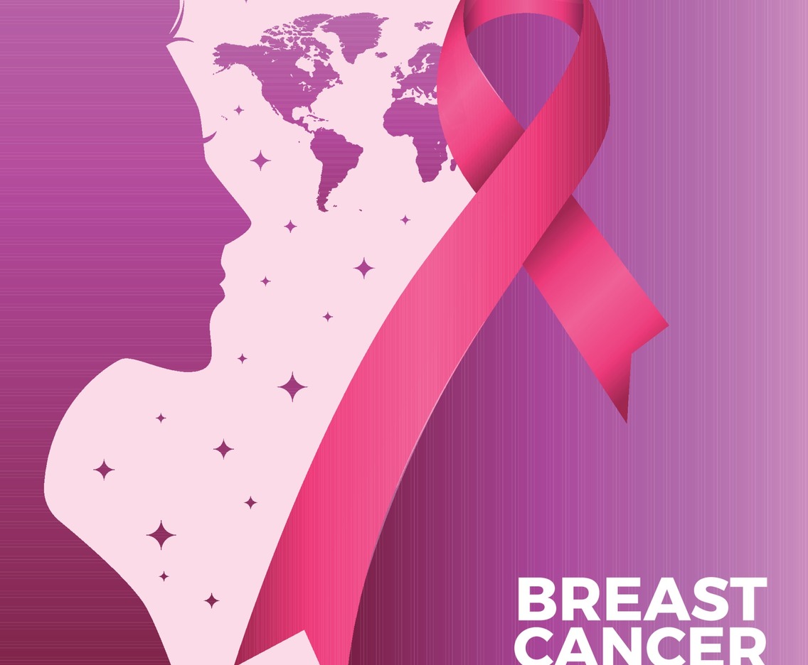 Breast Cancer Awareness with Ribbon and Woman Concept