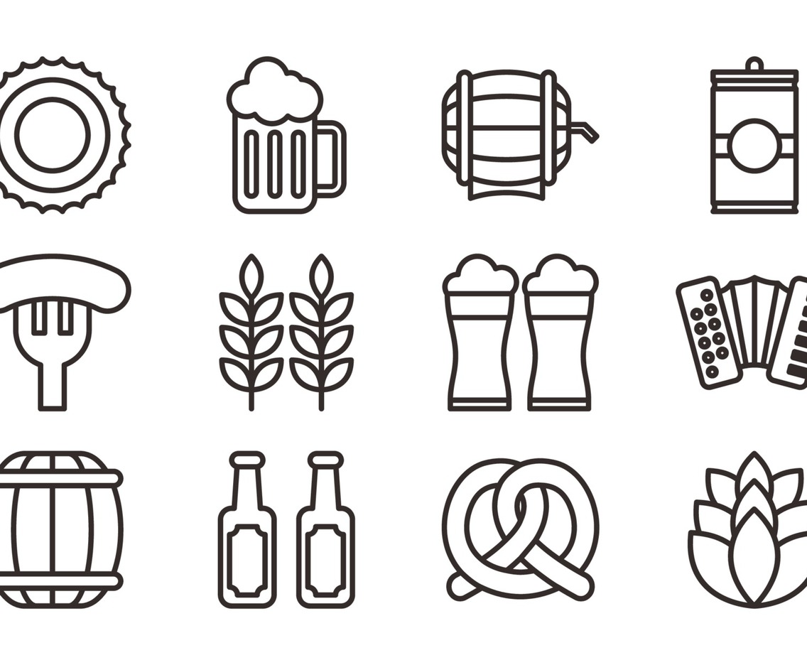 Oktoberfest Outline Icon Set