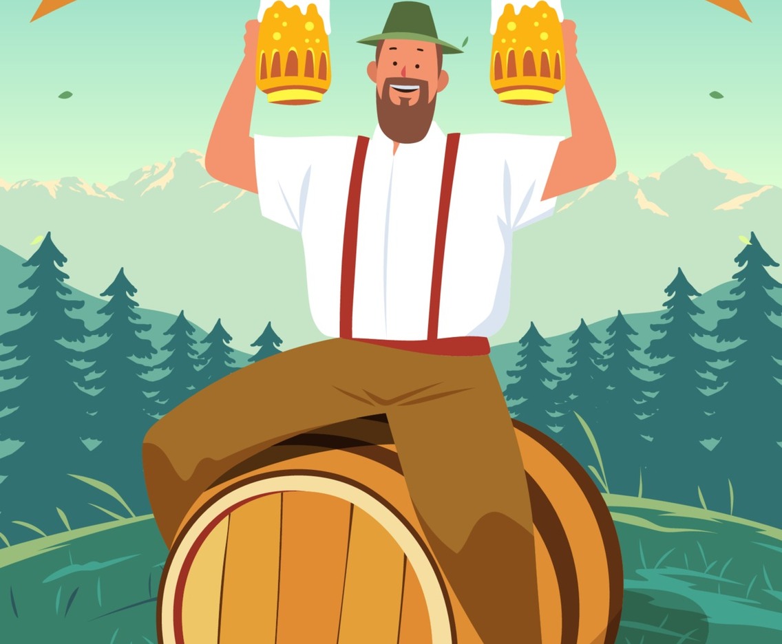 Man Drink Beer on Oktoberfest