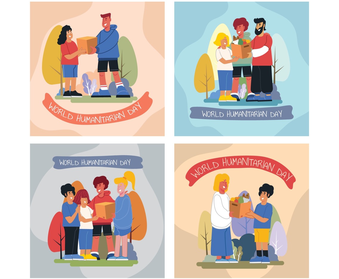 World Humanitarian Day Card Concept