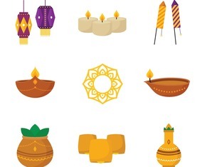 Happy Diwali Icon Collection