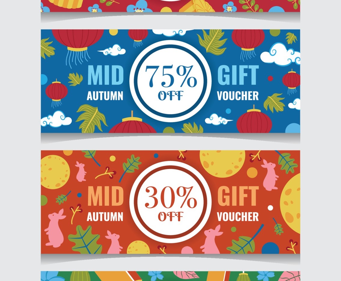 Mid Autumn Gift Voucher Template Set