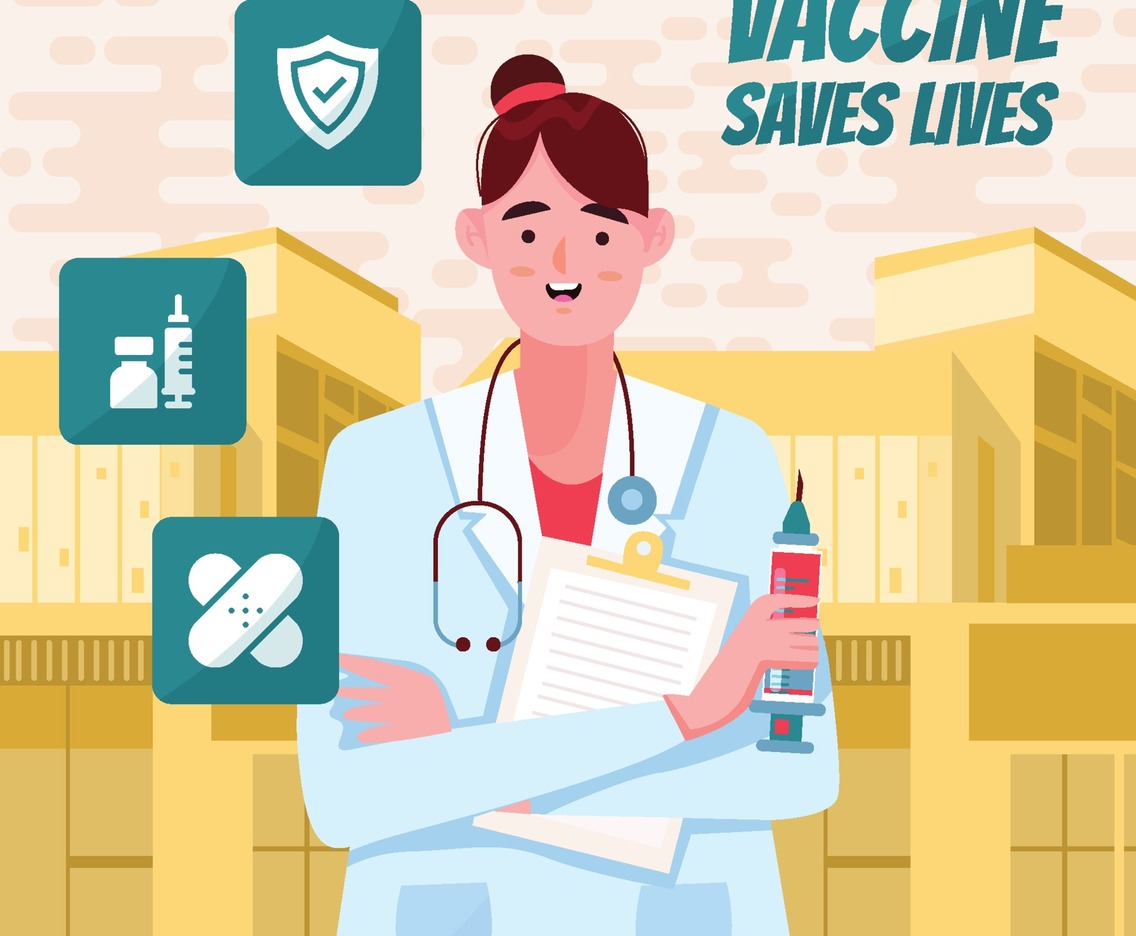 Young Doctor Proud being Vaccinated Concept