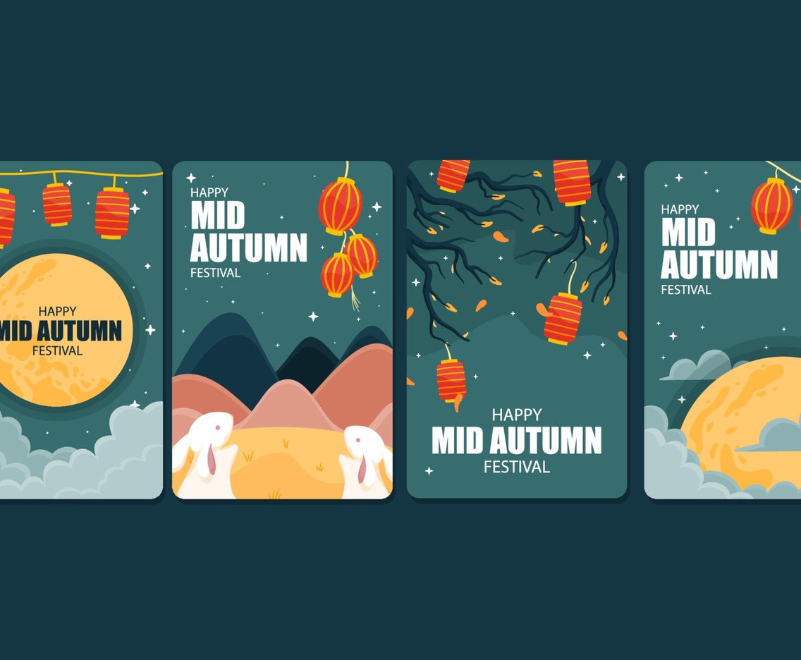 Set of Cards for Mid Autumn Festival
