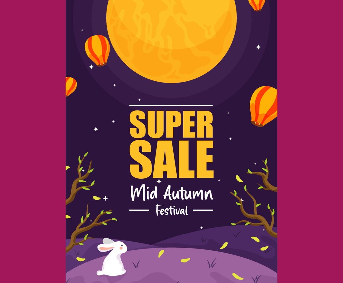 Super Sale Poster for Mid Autumn Festival